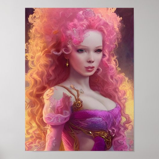 大髪の女性 ポスター (正面)