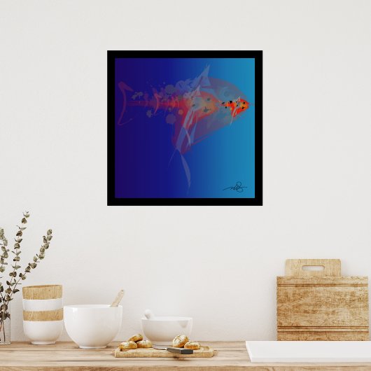 大魚、小魚 ポスター (キッチン)