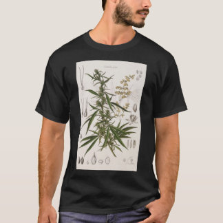 大麻サティバフランスの – 植物入力ポスター Tシャツ