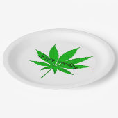 大麻，ハッピーウィーデ結婚ィングのパン ペーパープレート (アングル)