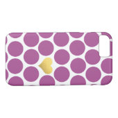大黄の紫色の水玉模様の金ゴールドホイルのハートのiPhone Case-Mate iPhoneケース (裏面(横))