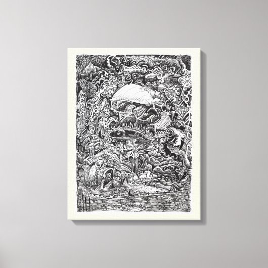 大黒柱を待ち構えて キャンバスプリント (正面)