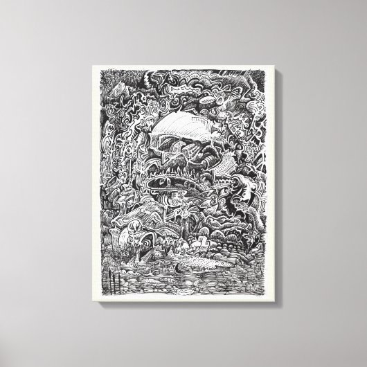 大黒柱を待ち構えて キャンバスプリント (正面)