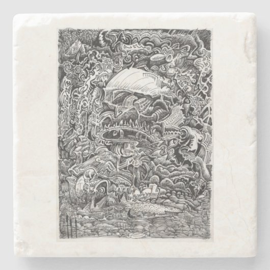 大黒柱を待ち構えて ストーンコースター (正面)