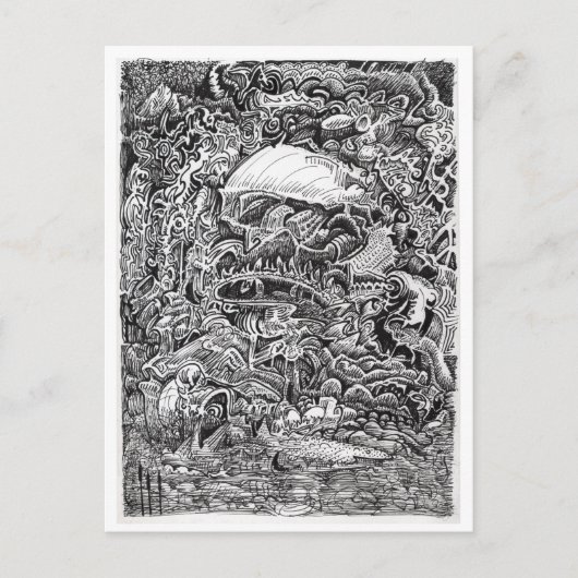 大黒柱を待ち構えて ポストカード (正面)