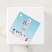 大1歳の誕生日の冬の雪の氷フォトコラージュ フェイバータグ (インサイチュ)