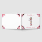 大1歳の誕生日フォトコラージュフラワーガールホワイト ゲストブック (全面)