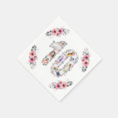 大10誕生日ガールフォトコラージピンクフラワー スタンダードカクテルナプキン (角)