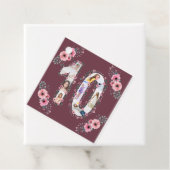 大10誕生日ガールフォトコラージピンクフラワー フェイバータグ (インサイチュ)