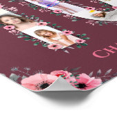 大10誕生日ガールフォトコラージピンクフラワー ポスター (角)