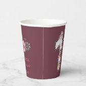 大10誕生日ガールフォトコラージピンクフラワー 紙コップ (右)