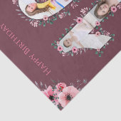 大10誕生日ガールフォトコラージピンクフラワー 薄葉紙 (詳細)