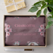 大10誕生日ガールフォトコラージピンクフラワー 薄葉紙 (ギフト)