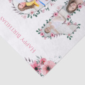 大10誕生日ガールフォトコラージピンクフラワー 薄葉紙 (詳細)