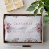 大10誕生日ガールフォトコラージピンクフラワー 薄葉紙 (ギフト)