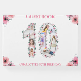 大10誕生日フォトコラージフラワーガールホワイト ゲストブック