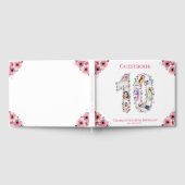 大10誕生日フォトコラージフラワーガールホワイト ゲストブック (全面)