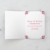 大11誕生日ガールピンク花緑 カード (内部)