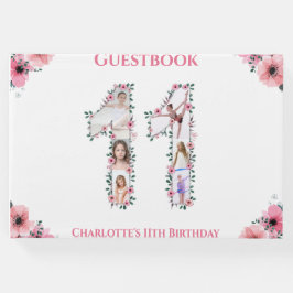 大11誕生日フォトコラージフラワーガールホワイト ゲストブック