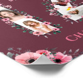 大12誕生日ピンクフラワーガールフォトコラージュ ポスター (角)