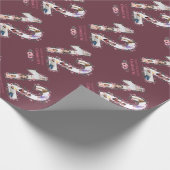 大12誕生日フォトガールコラージピンクフラワー ラッピングペーパー (角)