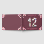 大12誕生日フォトコラージフラワーガールピンク ゲストブック (全面)