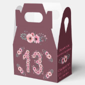 大13誕生日ピンク花ガールグリーン葉 フェイバーボックス (オープン)