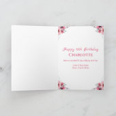 大15誕生日フォトコラージガールピンク花 カード (内部)