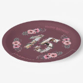 大15誕生日フォトコラージガールピンク花 ペーパープレート (アングル)