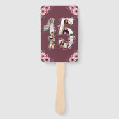 大15誕生日フォトコラージピンクガールフラワー ハンドファン (正面)