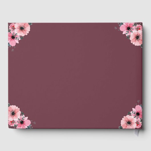 大15誕生日フォトコラージフラワーガールピンク ゲストブック (裏面)