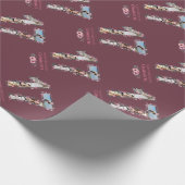 大17誕生日フォトガールコラージピンクフラワー ラッピングペーパー (角)