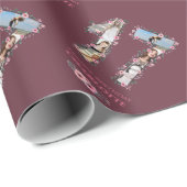 大17誕生日フォトガールコラージピンクフラワー ラッピングペーパー (ロールコーナー)