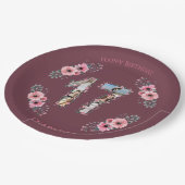 大17誕生日フォトコラージガールピンクの花 ペーパープレート (アングル)