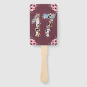 大17誕生日フォトコラージピンクガールフラワー ハンドファン (正面)