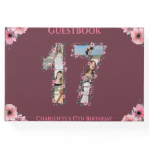 大17誕生日フォトコラージュ花少女ピンク