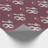 大18誕生日フォトガールコラージピンクフラワー ラッピングペーパー (角)