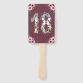 大18誕生日フォトコラージピンクガールフラワー ハンドファン (正面)