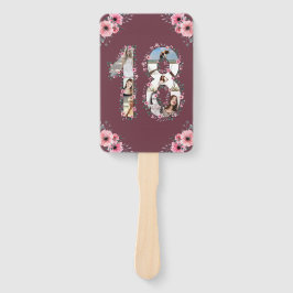 大18誕生日フォトコラージピンクガールフラワー ハンドファン