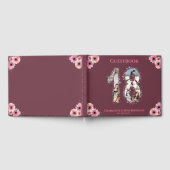 大18誕生日フォトコラージフラワーガールピンク ゲストブック (全面)