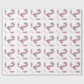 大2回目の誕生日の緑の葉少女ピンクの花 ラッピングペーパー (フラット)