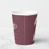 大2歳の誕生日の女の子フォトコラージュピンクの花 紙コップ (右)