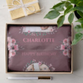 大2歳の誕生日の女の子フォトコラージュピンクの花 薄葉紙 (ギフト)