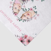 大2歳の誕生日の女の子フォトコラージュピンクの花 薄葉紙 (詳細)