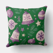 大20インチx 20インチクリスマス装飾用クッション(紫) クッション (裏面)