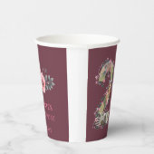 大20誕生日ガールピンク花写真コラージュ 紙コップ (右)