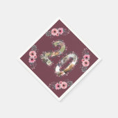 大20誕生日フォトコラージガールピンクの花 スタンダードカクテルナプキン (角)