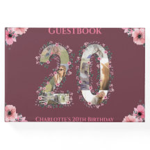 大20誕生日フォトコラージフラワーガールピンク