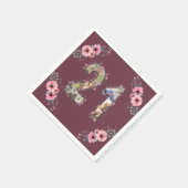 大21歳の誕生日フォトコラージピンクフラワーウーマン スタンダードカクテルナプキン (角)