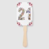 大21歳の誕生日フォトコラージピンクフラワーホワイト ハンドファン (正面)